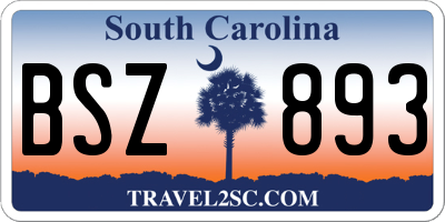 SC license plate BSZ893