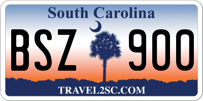 SC license plate BSZ900