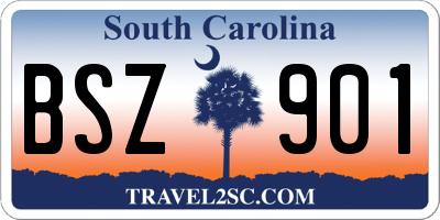 SC license plate BSZ901