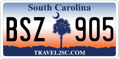 SC license plate BSZ905