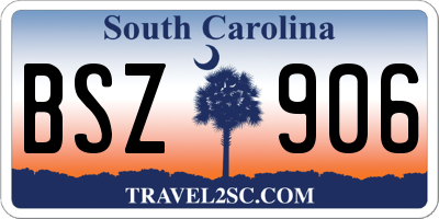 SC license plate BSZ906