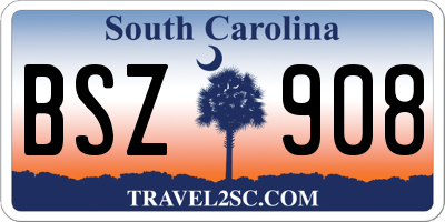 SC license plate BSZ908