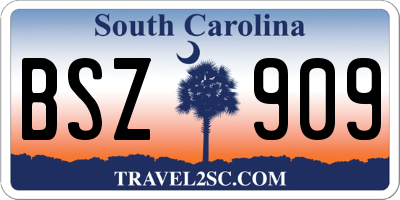 SC license plate BSZ909