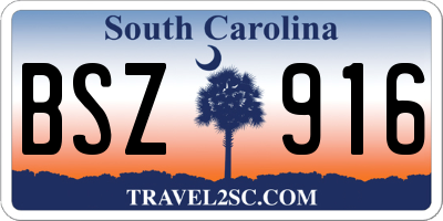 SC license plate BSZ916