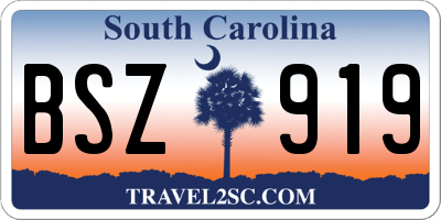 SC license plate BSZ919