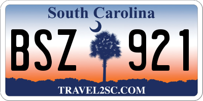 SC license plate BSZ921