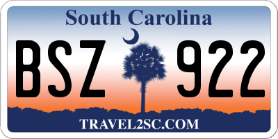 SC license plate BSZ922