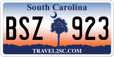 SC license plate BSZ923