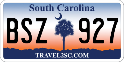 SC license plate BSZ927
