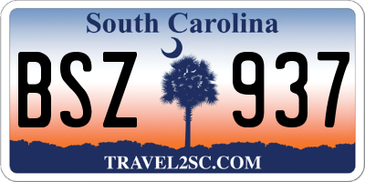 SC license plate BSZ937