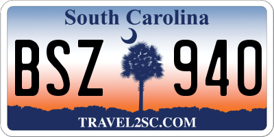 SC license plate BSZ940