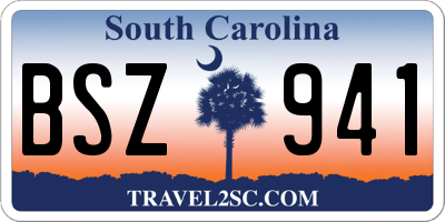 SC license plate BSZ941