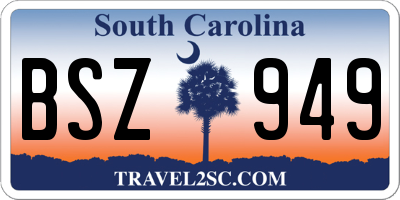 SC license plate BSZ949
