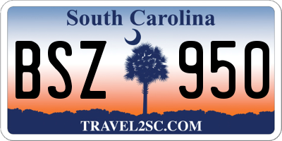 SC license plate BSZ950