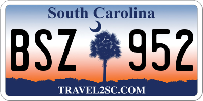 SC license plate BSZ952