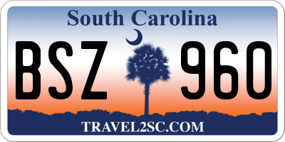 SC license plate BSZ960