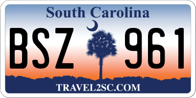 SC license plate BSZ961