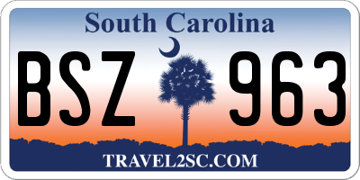 SC license plate BSZ963