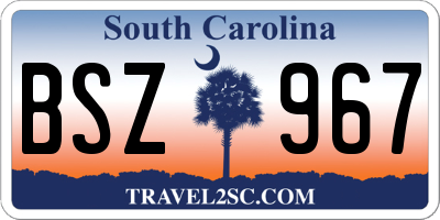 SC license plate BSZ967