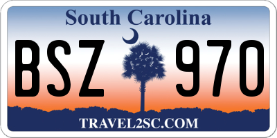 SC license plate BSZ970