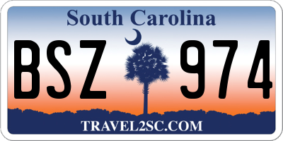 SC license plate BSZ974