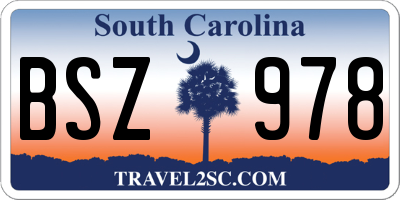 SC license plate BSZ978