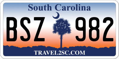 SC license plate BSZ982