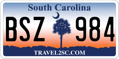 SC license plate BSZ984