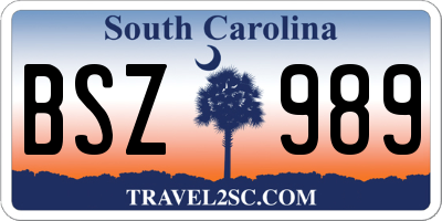 SC license plate BSZ989