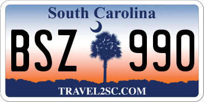 SC license plate BSZ990