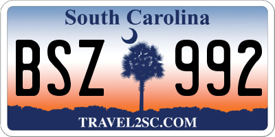 SC license plate BSZ992