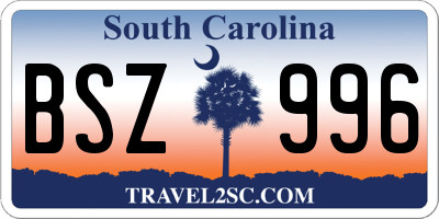 SC license plate BSZ996