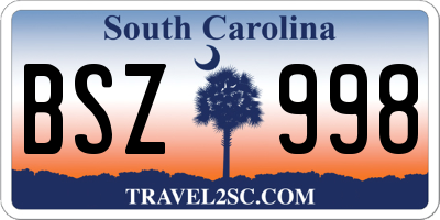SC license plate BSZ998