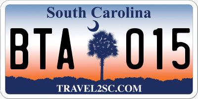 SC license plate BTA015