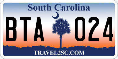 SC license plate BTA024