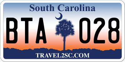 SC license plate BTA028
