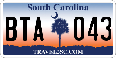 SC license plate BTA043