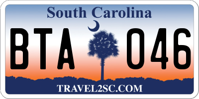 SC license plate BTA046