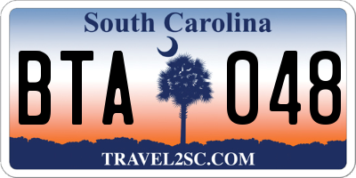SC license plate BTA048