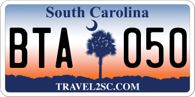SC license plate BTA050