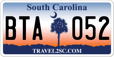 SC license plate BTA052
