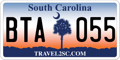 SC license plate BTA055
