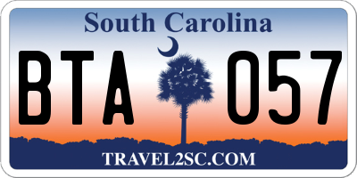SC license plate BTA057