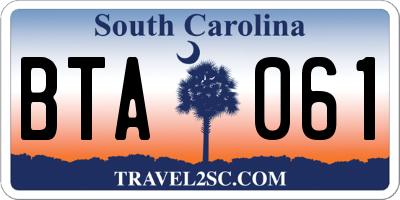 SC license plate BTA061