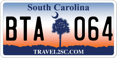 SC license plate BTA064