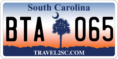 SC license plate BTA065