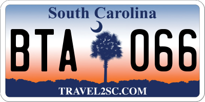 SC license plate BTA066