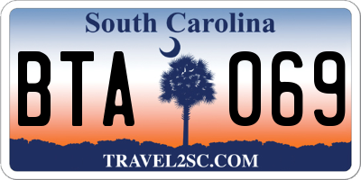 SC license plate BTA069