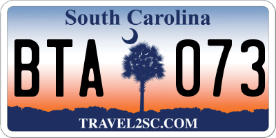SC license plate BTA073