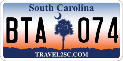 SC license plate BTA074